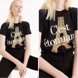 J. Crew C'est Etonnant (It's Amazing) Eiffel Tower Graphic Tee